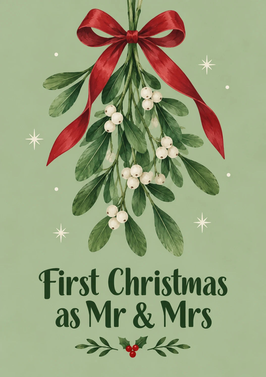 First Christmas as Mr & Mrs Mistletoe Christmas Card