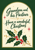 Load image into Gallery viewer, Holly and Berries Wonderful Christmas Card for Grandson
