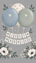 Load image into Gallery viewer, Just Married Balloon Banner Wedding Card
