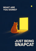 Load image into Gallery viewer, Funny Cat Staring at Door Just Being Snapcat Birthday Card

