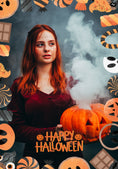 Load image into Gallery viewer, Halloween Candy Border Photo Upload Halloween Card for Her
