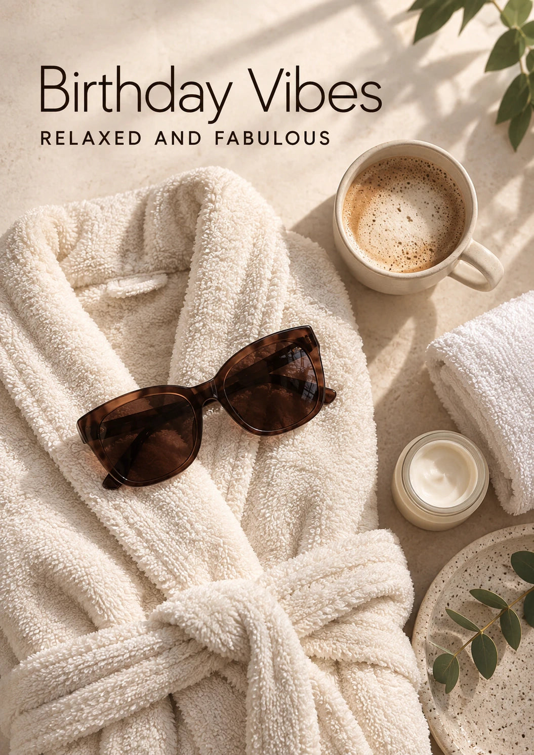 Relaxed and Fabulous Spa Robe Birthday Card for Her