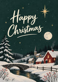 Load image into Gallery viewer, Snowy Village Scene Happy Christmas Card
