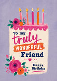 Load image into Gallery viewer, Floral Cake Wonderful Friend 55th Birthday Card for Her
