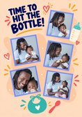 Load image into Gallery viewer, Funny Hit the Bottle 5 Photo Upload New Baby Card for Daughter and Partner
