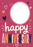 Load image into Gallery viewer, Colourful Hearts Happy Photo Upload Anniversary Card
