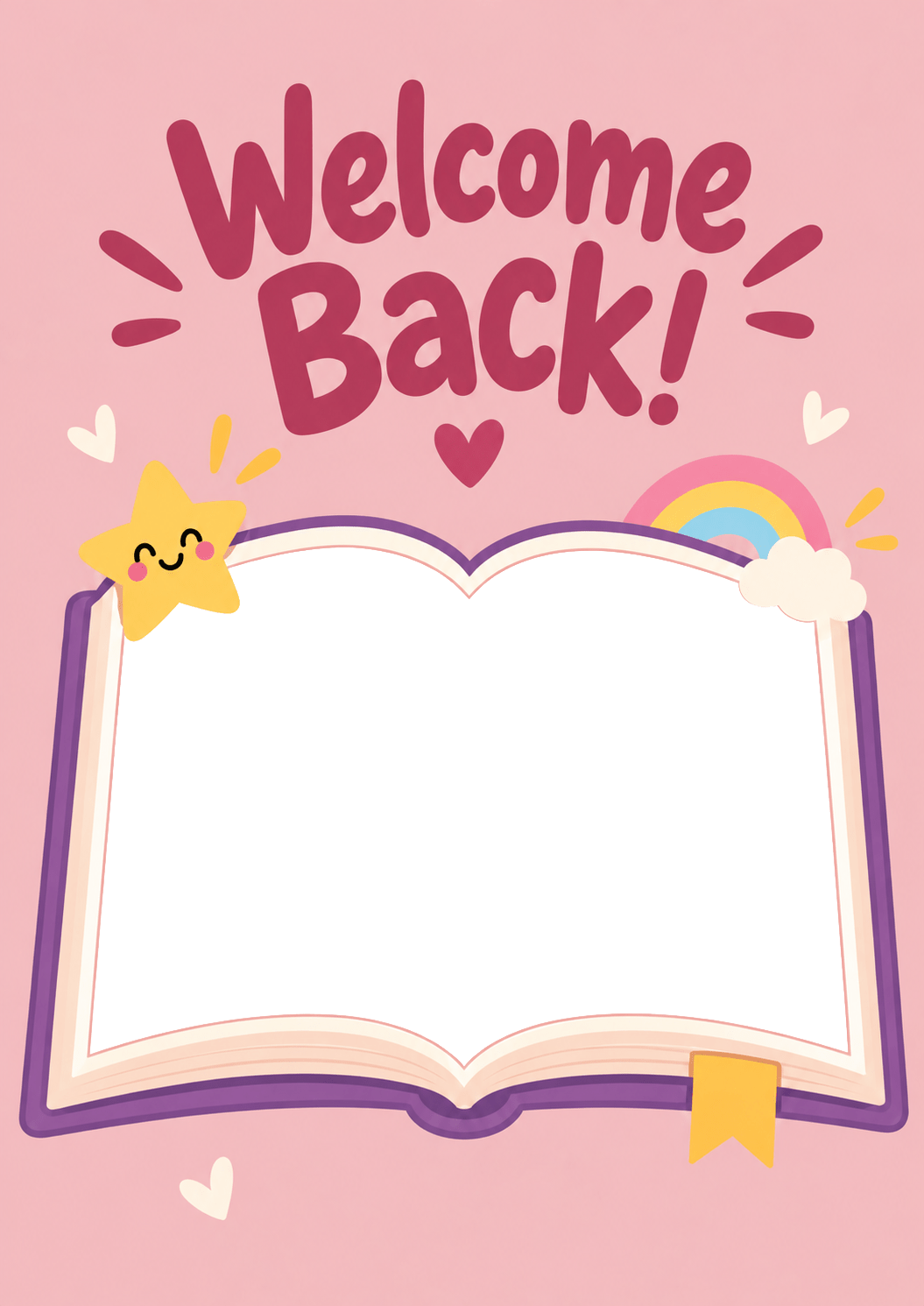 Welcome Back Cute Book Photo Upload Back to School Card
