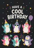 Load image into Gallery viewer, Cool Penguins Party Hats 15th Birthday Card

