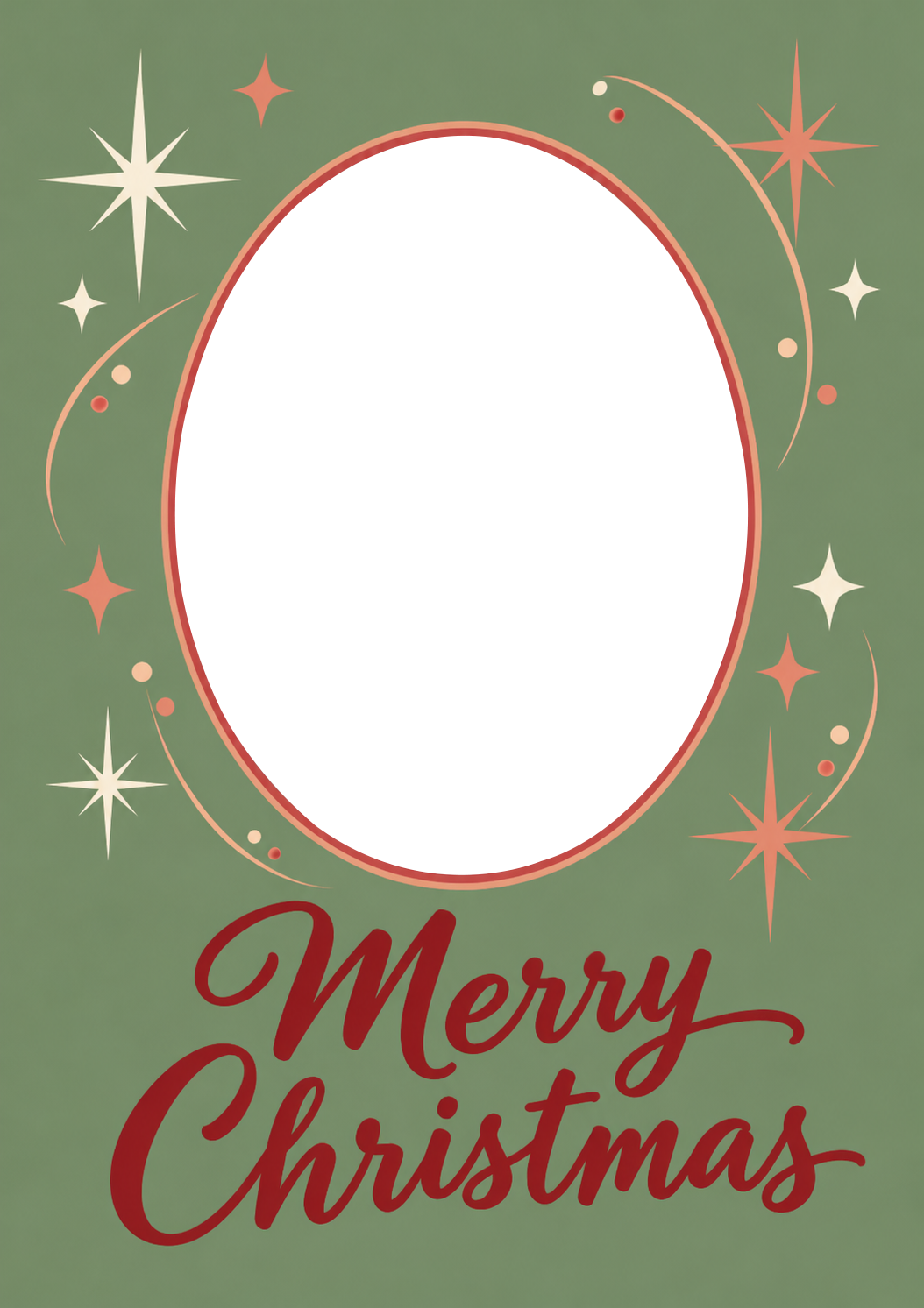 Retro Star Sparkle Photo Upload Christmas Card for Cousin