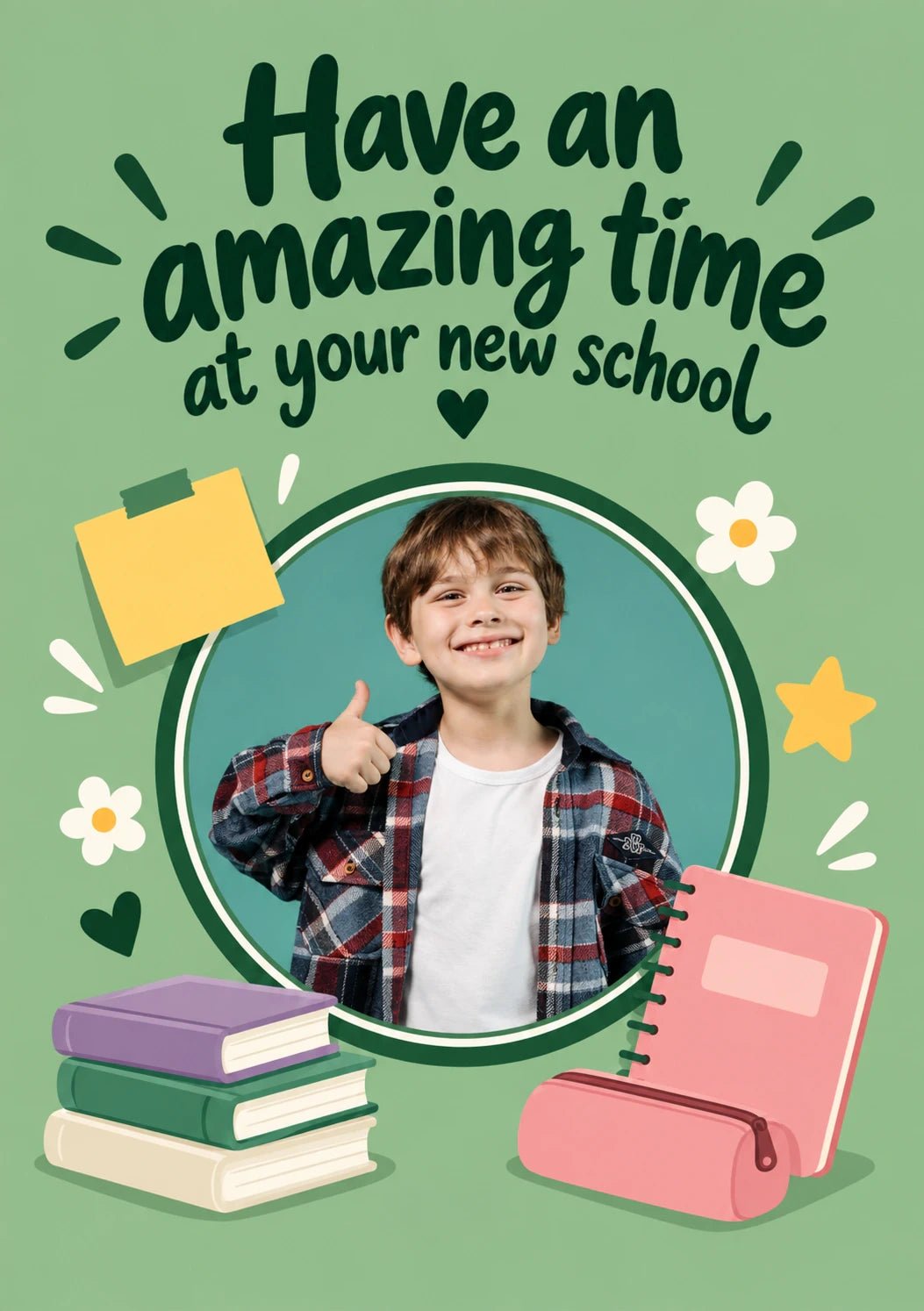 Have an Amazing Time New School Photo Upload Back to School Card for Him