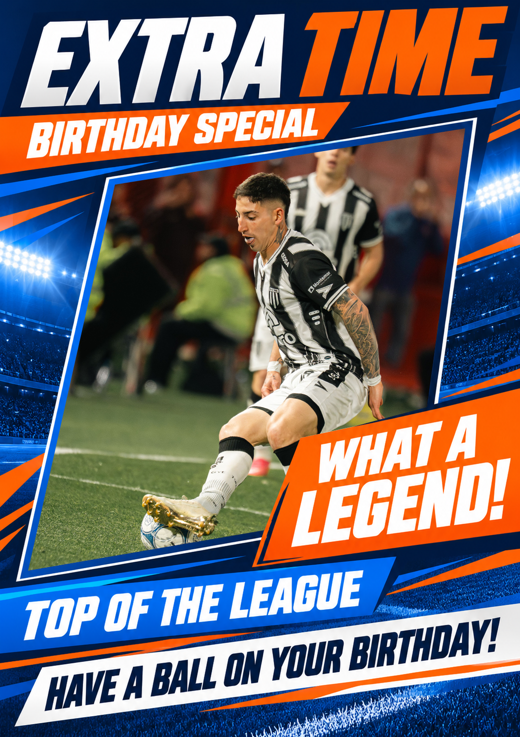Football Stadium Magazine Spoof Photo Upload Birthday Card