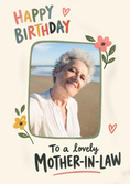 Load image into Gallery viewer, Colourful Floral Mother-in-Law Photo Upload Birthday Card for Her
