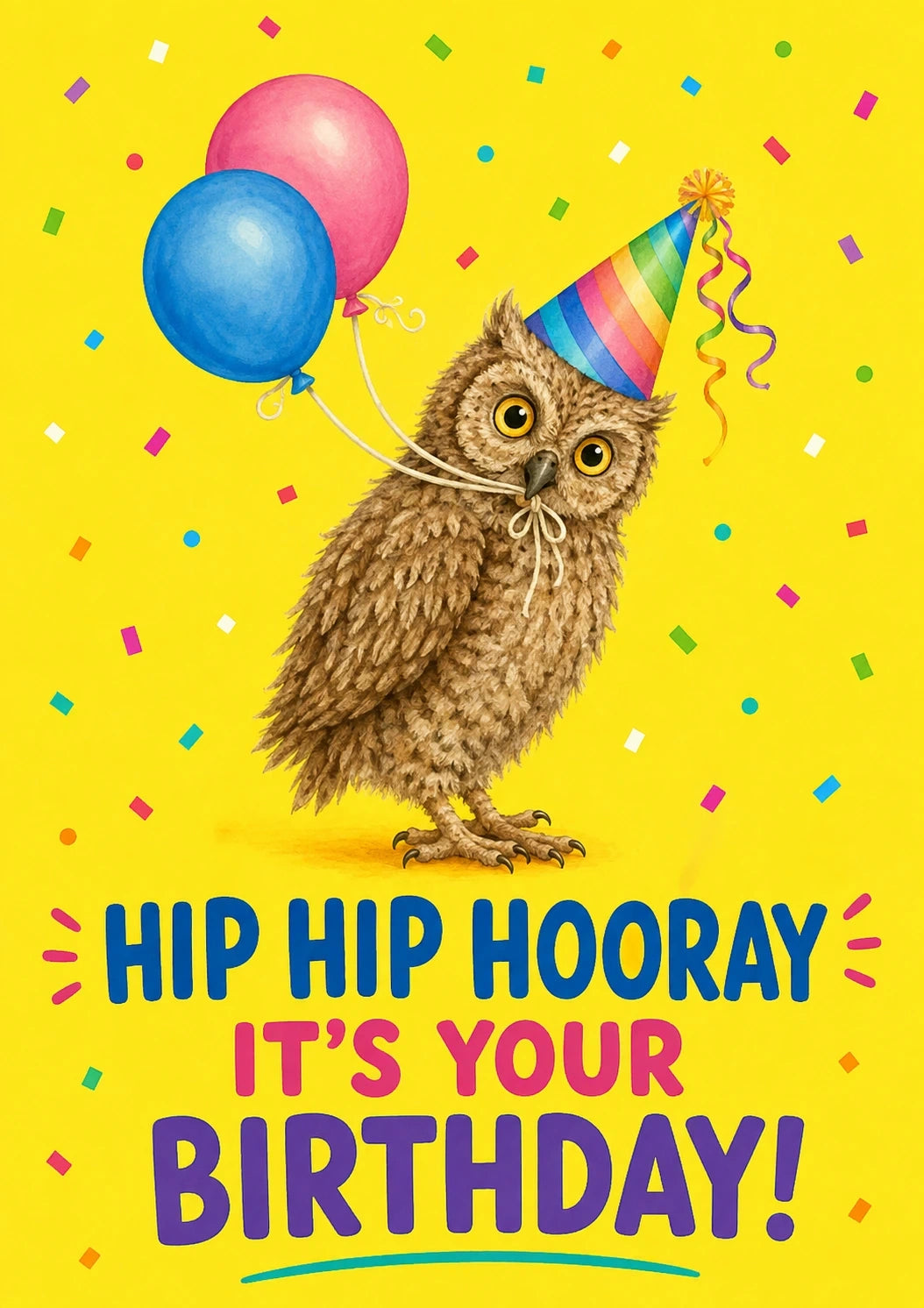 Birthdays - Personalised Card — with punch holes