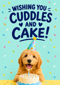 Load image into Gallery viewer, Cute Puppy Cuddles and Cake 9th Birthday Card
