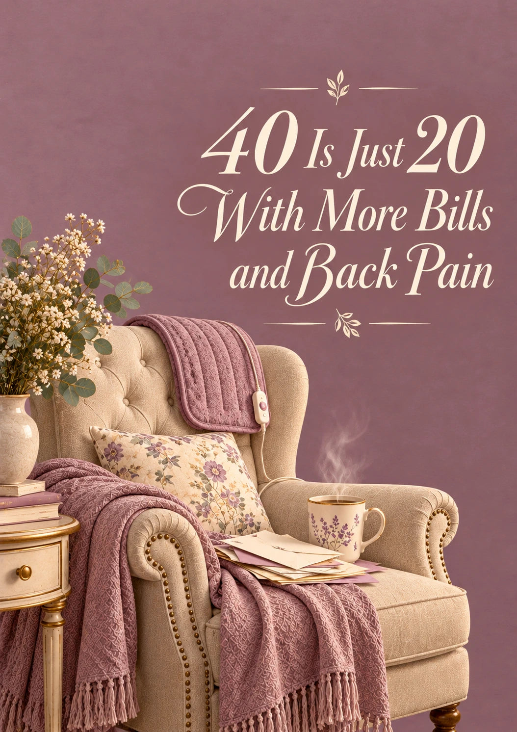 Funny 40 Is Just 20 More Bills Back Pain 40th Birthday Card for Her
