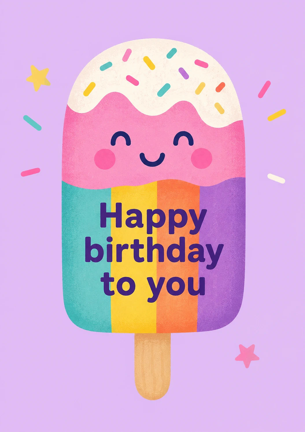Rainbow Ice Lolly Happy Birthday Card for Her