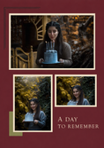 Load image into Gallery viewer, Deep Red Elegant Multi Photo Upload Birthday Card
