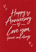 Load image into Gallery viewer, Red Script Hearts Love You Forever Anniversary Card for Him
