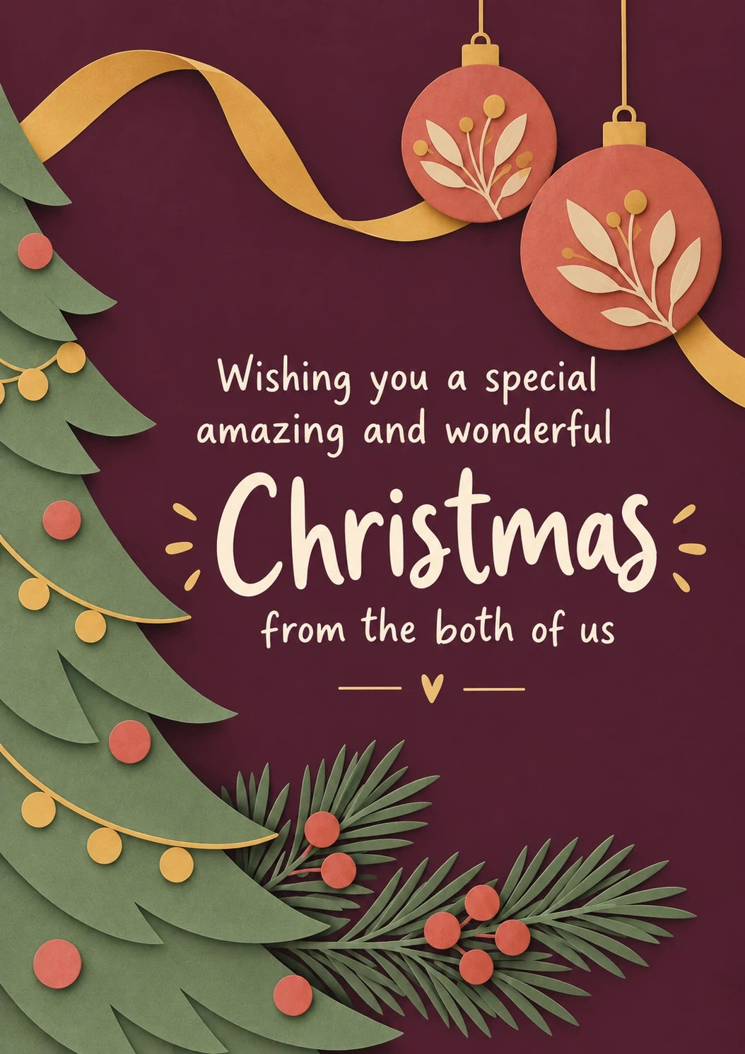 Christmas - Personalised Card — with punch holes