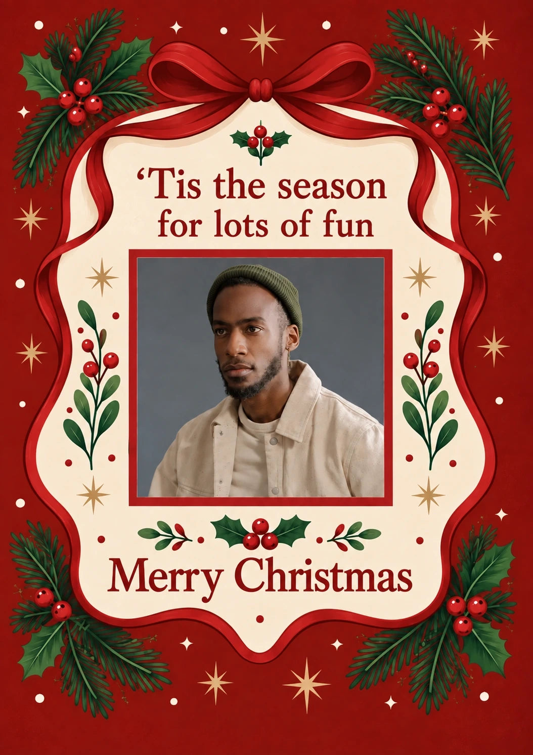 Christmas - Personalised Card — with punch holes