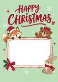 Load image into Gallery viewer, Christmas - Personalised Card — with punch holes
