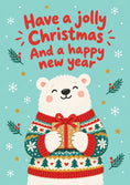 Load image into Gallery viewer, Christmas - Personalised Card — with punch holes
