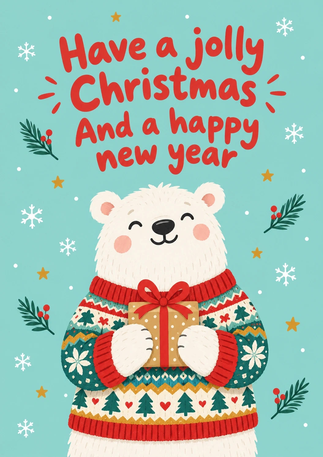Christmas - Personalised Card — with punch holes