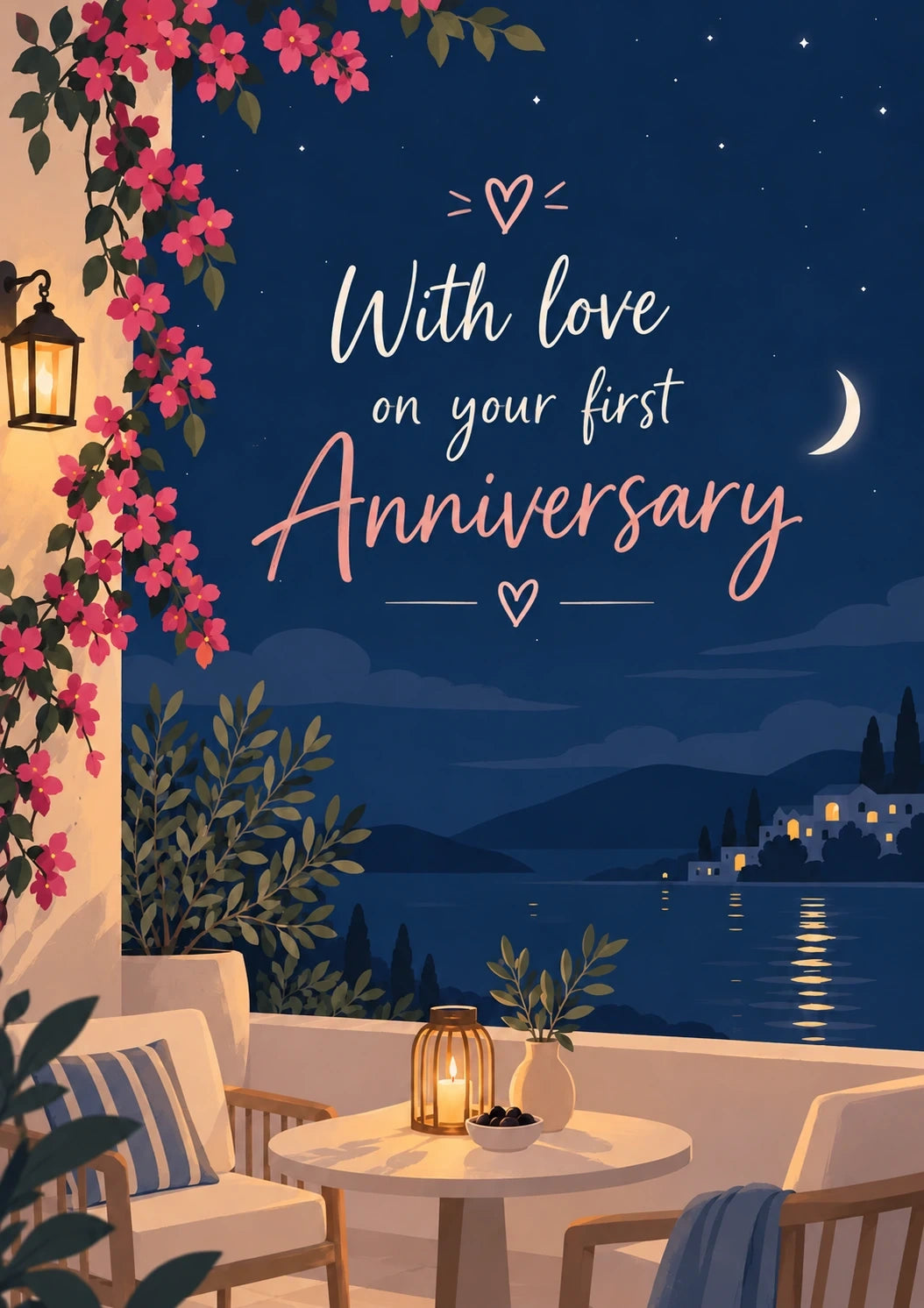 Anniversary - Personalised Card — with punch holes