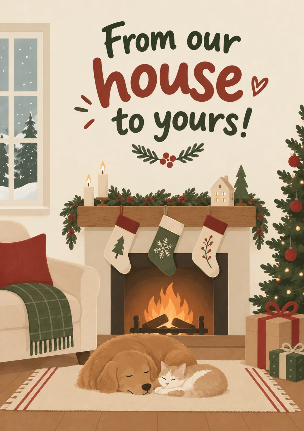 Christmas - Personalised Card — with punch holes