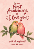 Load image into Gallery viewer, Anniversary - Personalised Card — with punch holes

