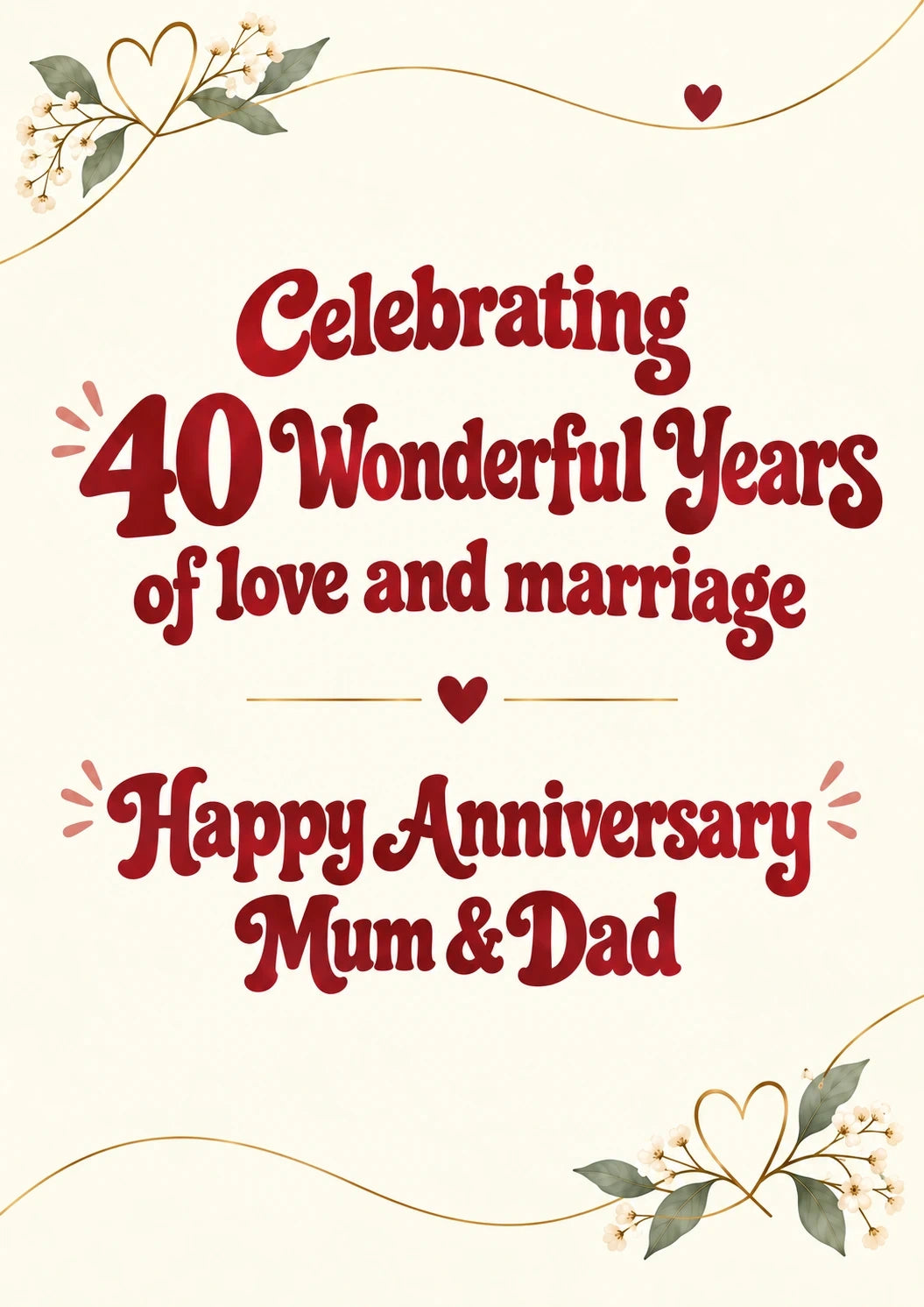 Anniversary - Personalised Card — with punch holes