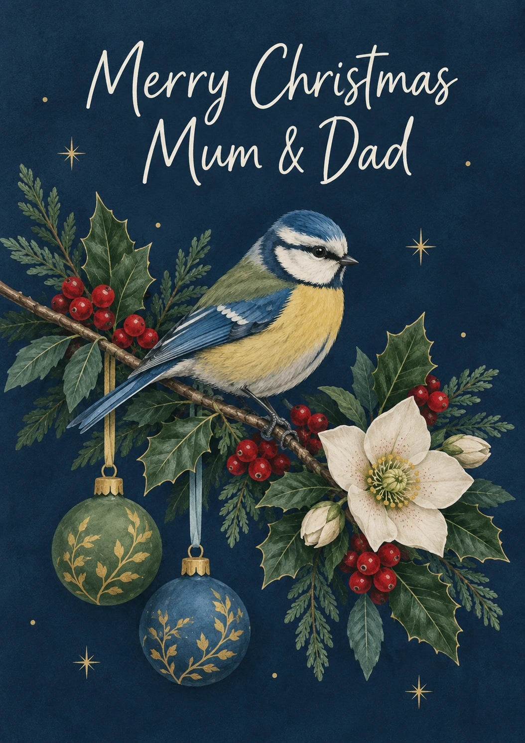 Christmas - Personalised Card — with punch holes