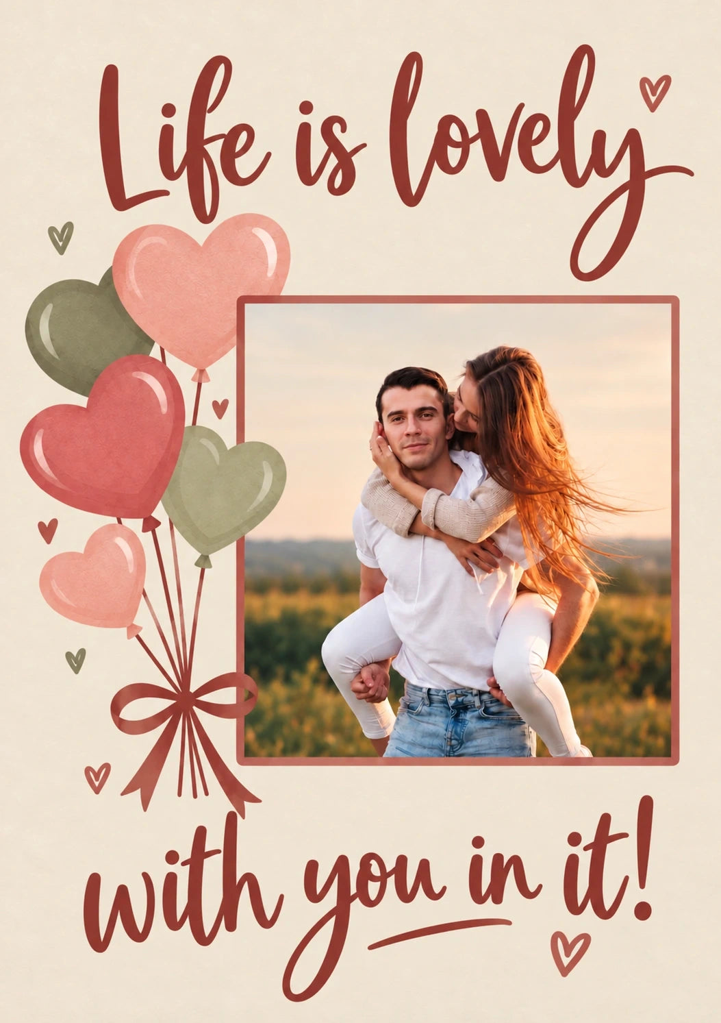 Valentine's day - Personalised Card — with punch holes