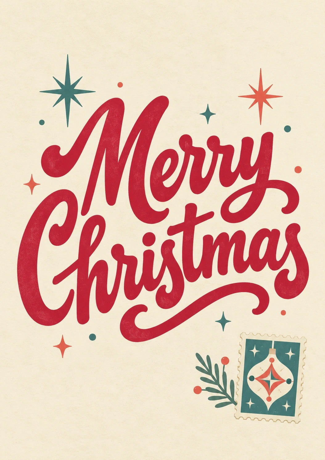 Christmas - Personalised Card — with punch holes