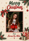 Load image into Gallery viewer, Across the Miles Festive Photo Upload Christmas Card for Granddaughter
