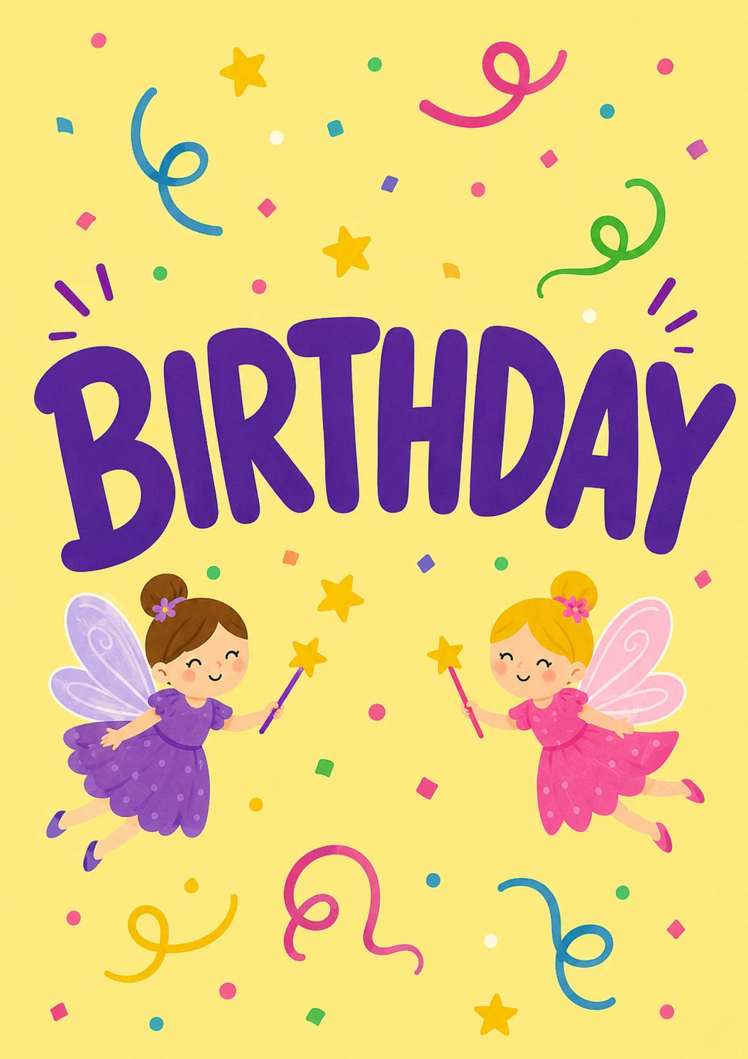 Fairy Friends Magic Wand Birthday Card for Her