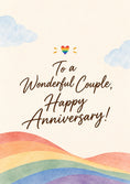 Load image into Gallery viewer, Rainbow Heart Wonderful Couple LGBTQ+ Anniversary Card
