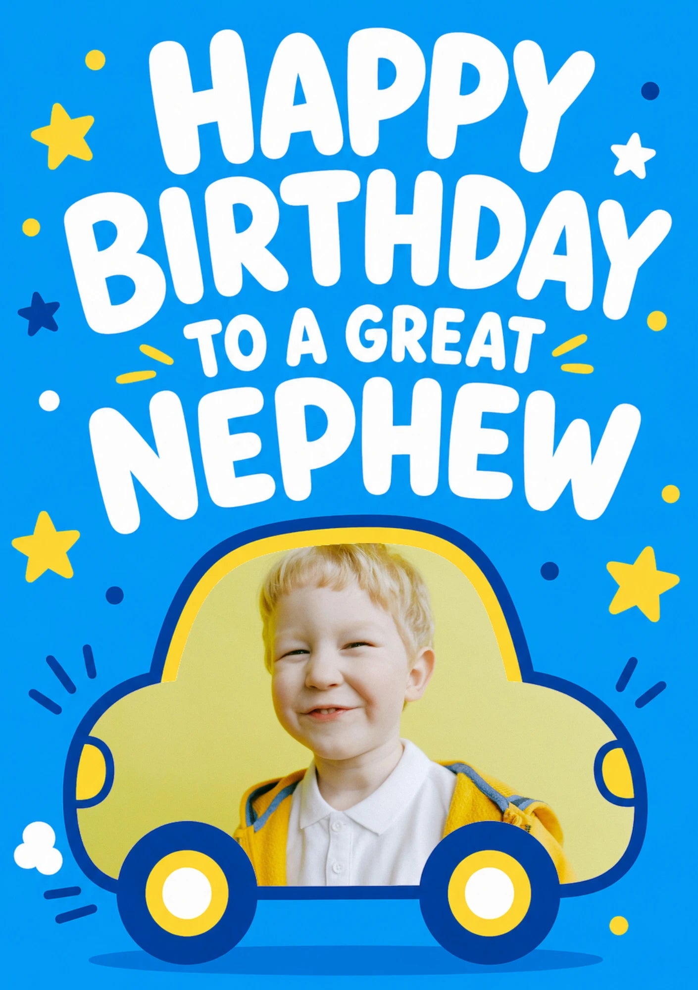 Happy Birthday Great Nephew Car Photo Upload Birthday Card for Him
