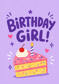 Load image into Gallery viewer, Birthday Girl Cake Slice 10th Birthday Card for Her

