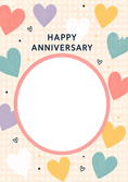 Load image into Gallery viewer, Colourful Hearts Photo Upload Anniversary Card

