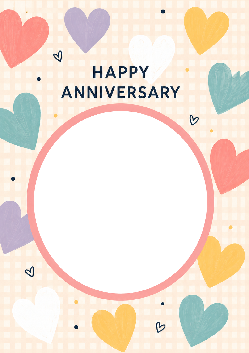 Colourful Hearts Photo Upload Anniversary Card