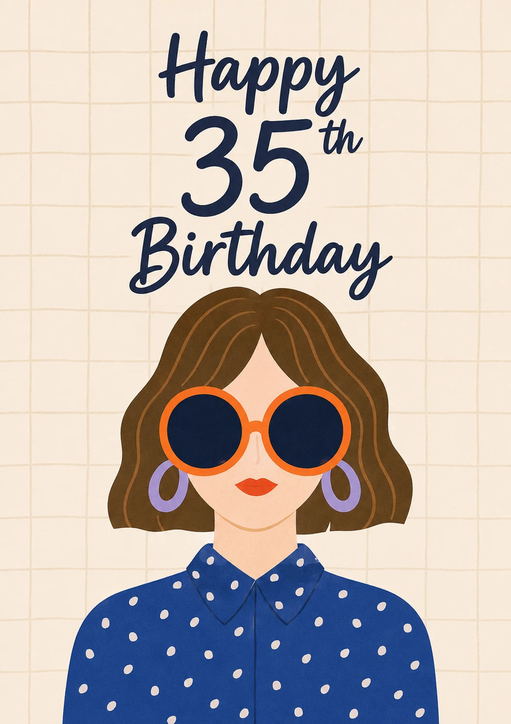 Retro Sunglasses Woman 35th Birthday Card for Her