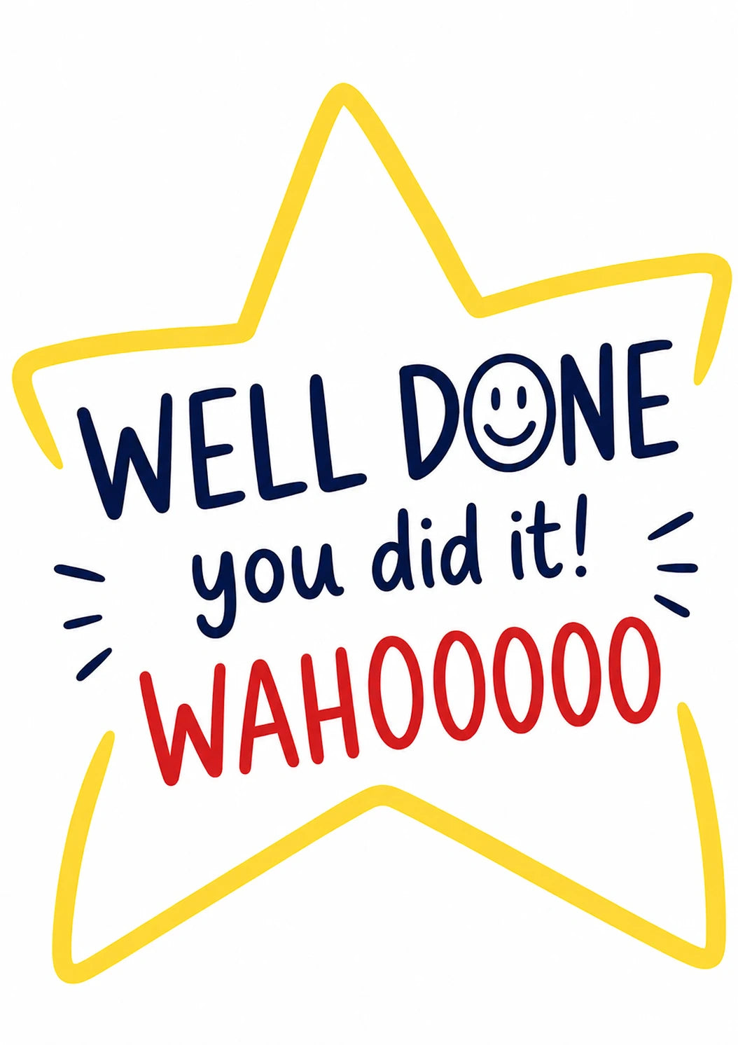 Well Done You Did It Wahoo Star Congratulations Card