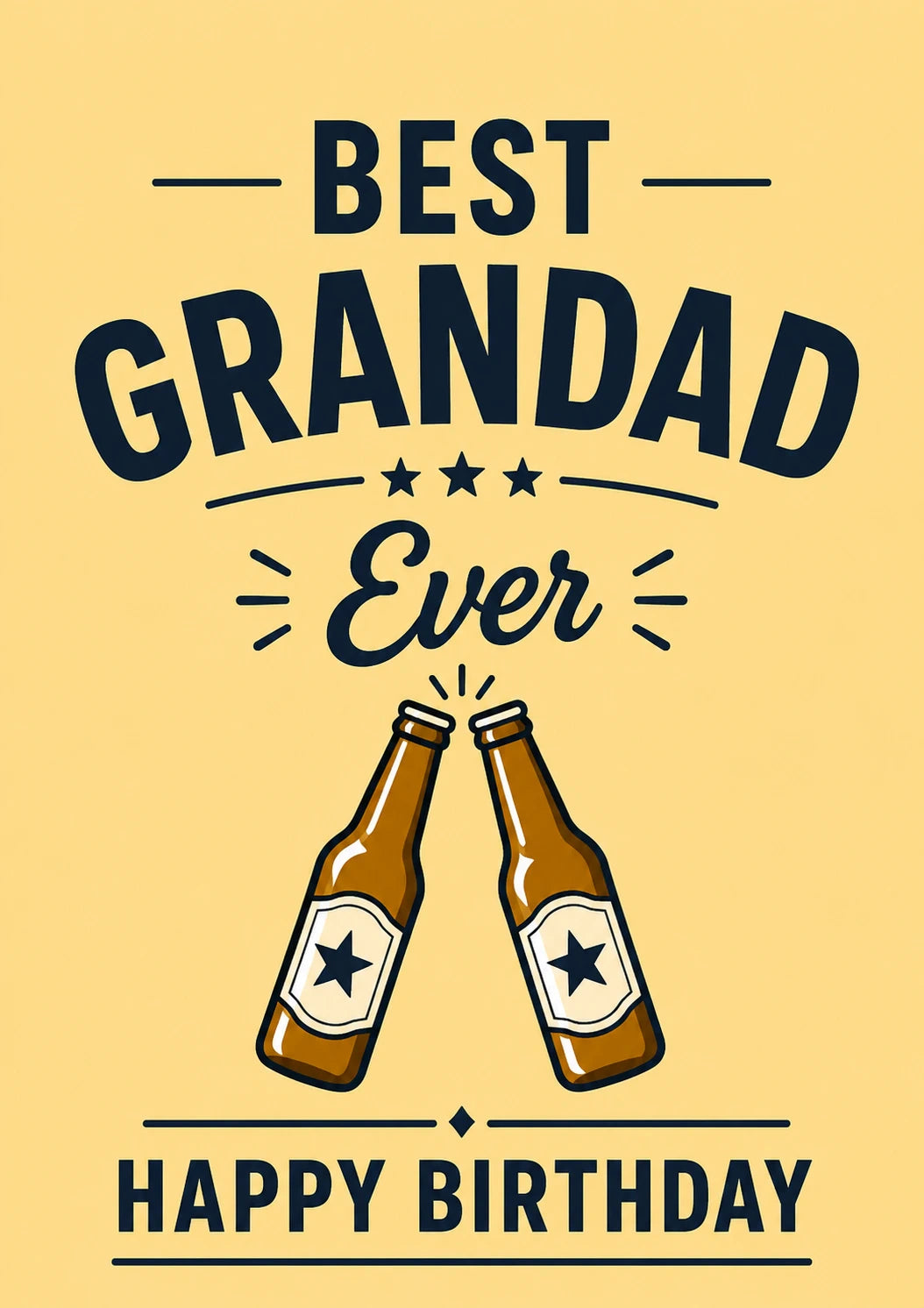 Best Grandad Ever Beer Bottles 75th Birthday Card for Him