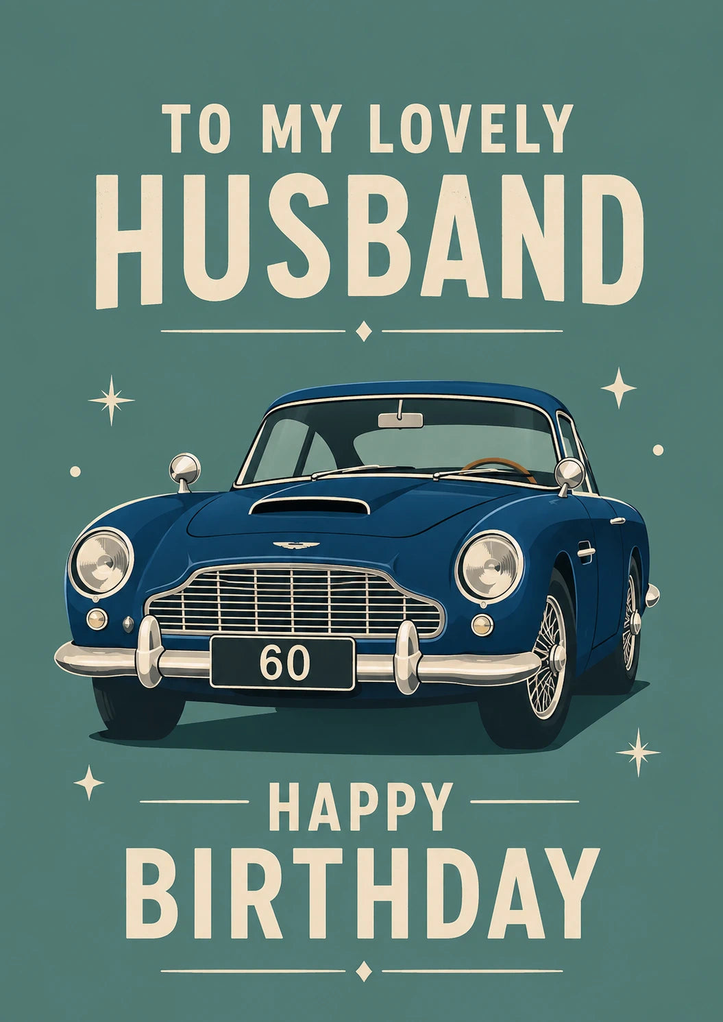 Classic Aston Martin 60th Birthday Card for Him