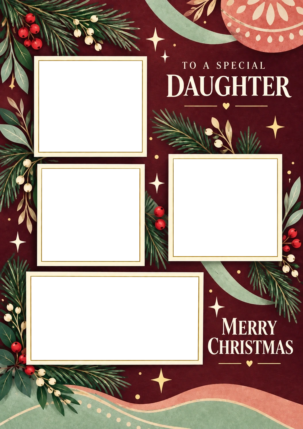 Christmas - Personalised Card — with punch holes