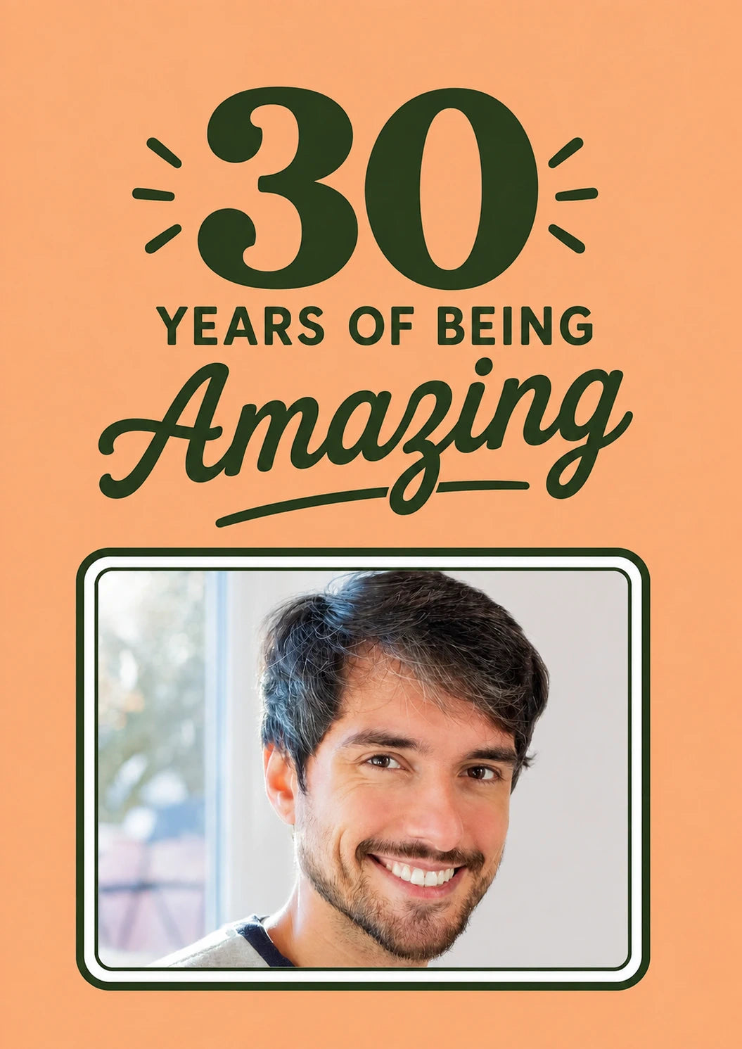 30 Years of Being Amazing Photo Upload 30th Birthday Card for Him