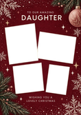 Load image into Gallery viewer, Red Festive Daughter Photo Upload Christmas Card for Her

