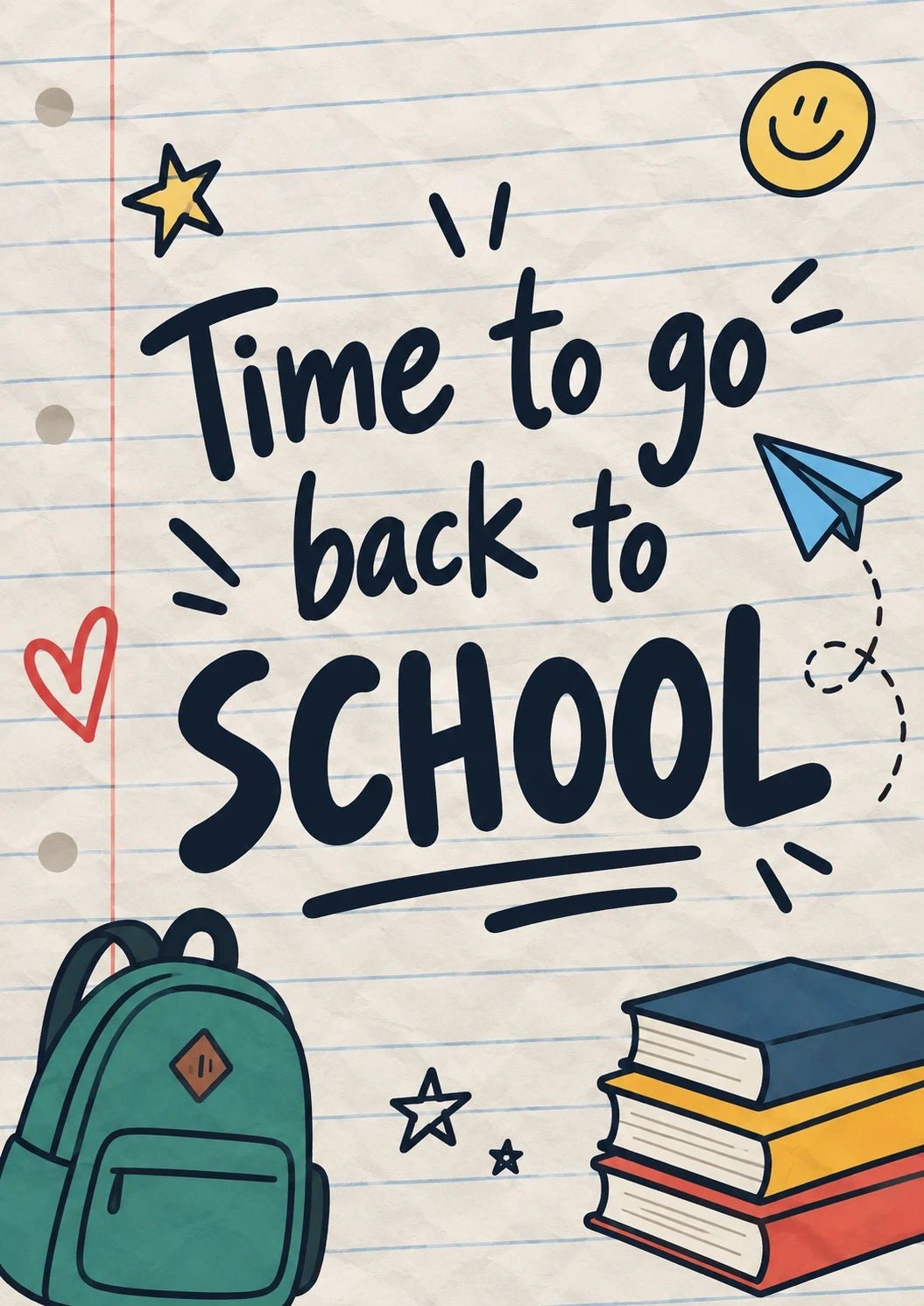 Back to school - Personalised Card — with punch holes