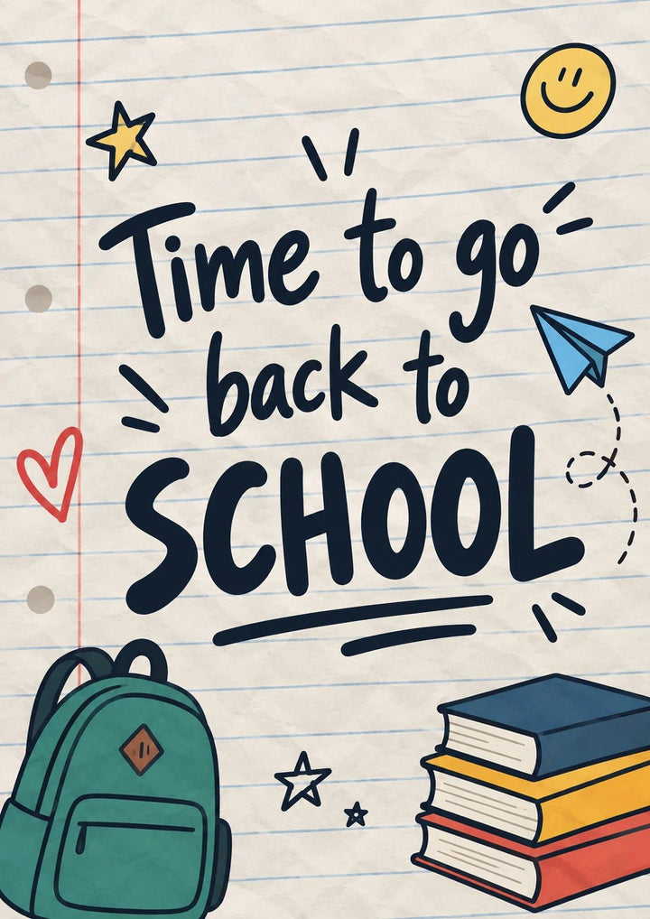 Notebook Doodle Illustrated Back to School Card